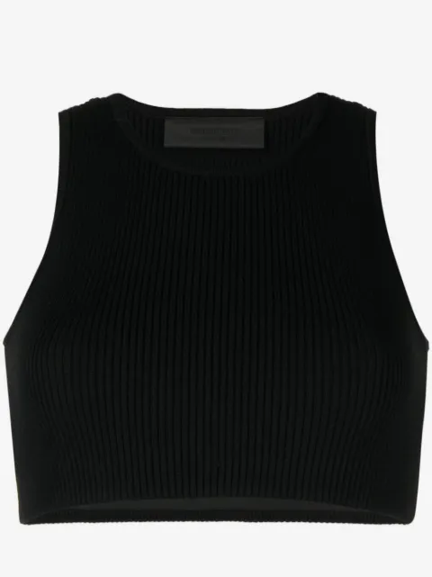 FEAR OF GOD ESSENTIALS logo-patch ribbed crop top