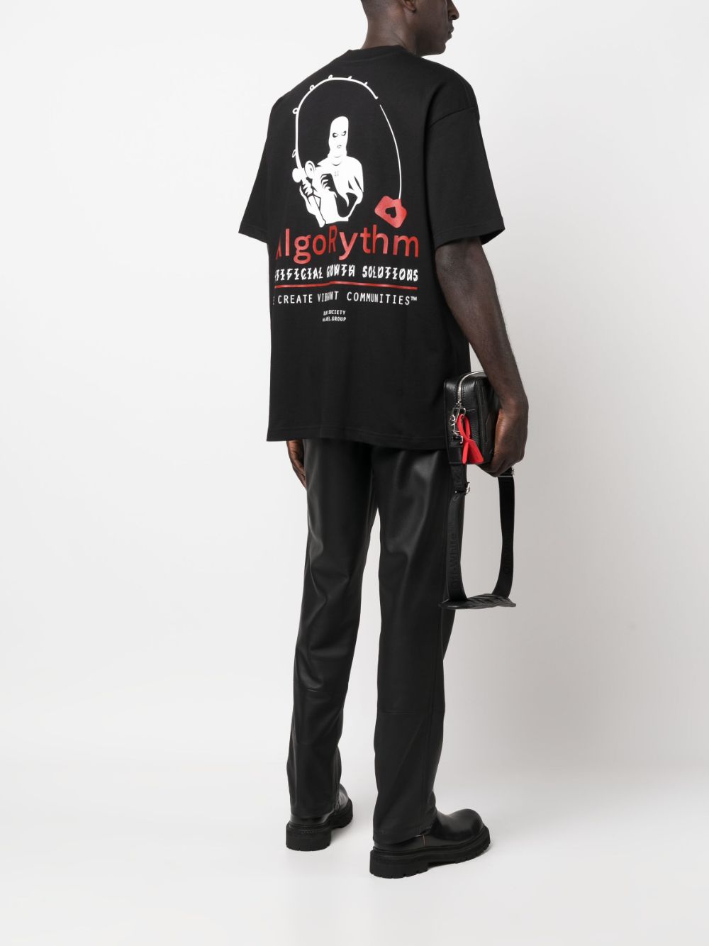 Shop 44 Label Group Graphic-print Cotton T-shirt In Black