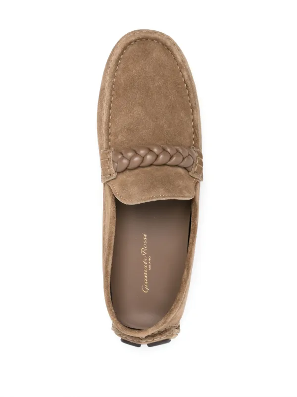 Gianvito Rossi Braided Suede Loafers | Neutrals | FARFETCH display picture 3