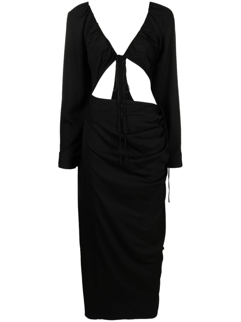 Shop Christopher Esber Cut-out Long-sleeved Dress In Black