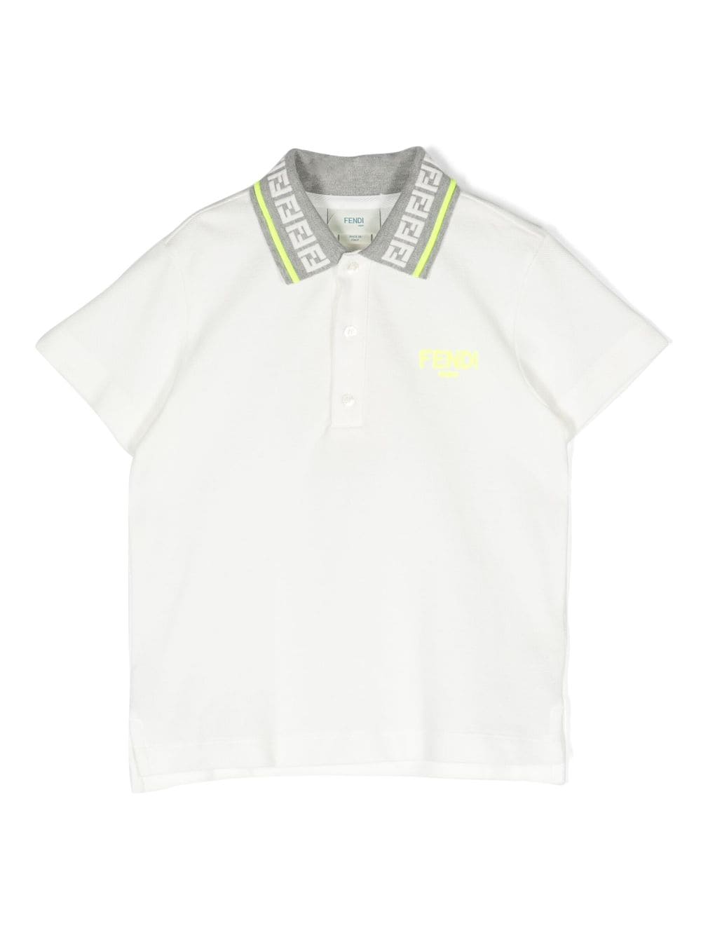 Fendi Kids Poloshirt met contrasterende kraag Wit