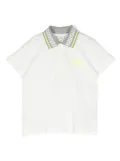 Fendi Kids contrasting-collar cotton polo shirt - White