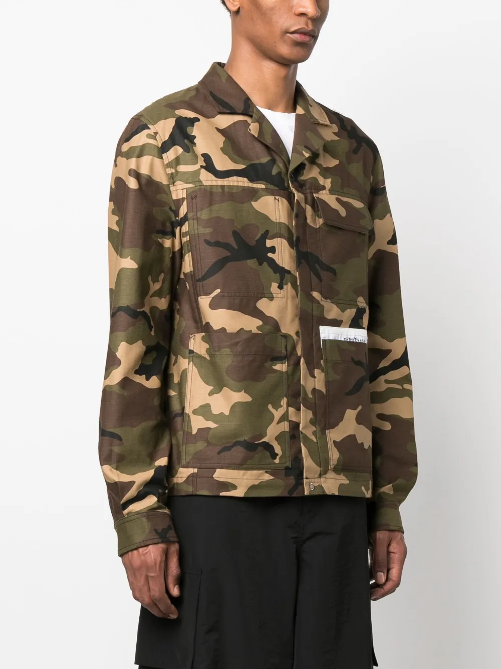  Palm Angels Camouflage-print Cotton Jacket - Green 