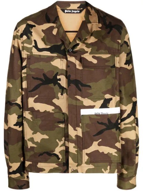 Palm Angels chamarra con estampado militar