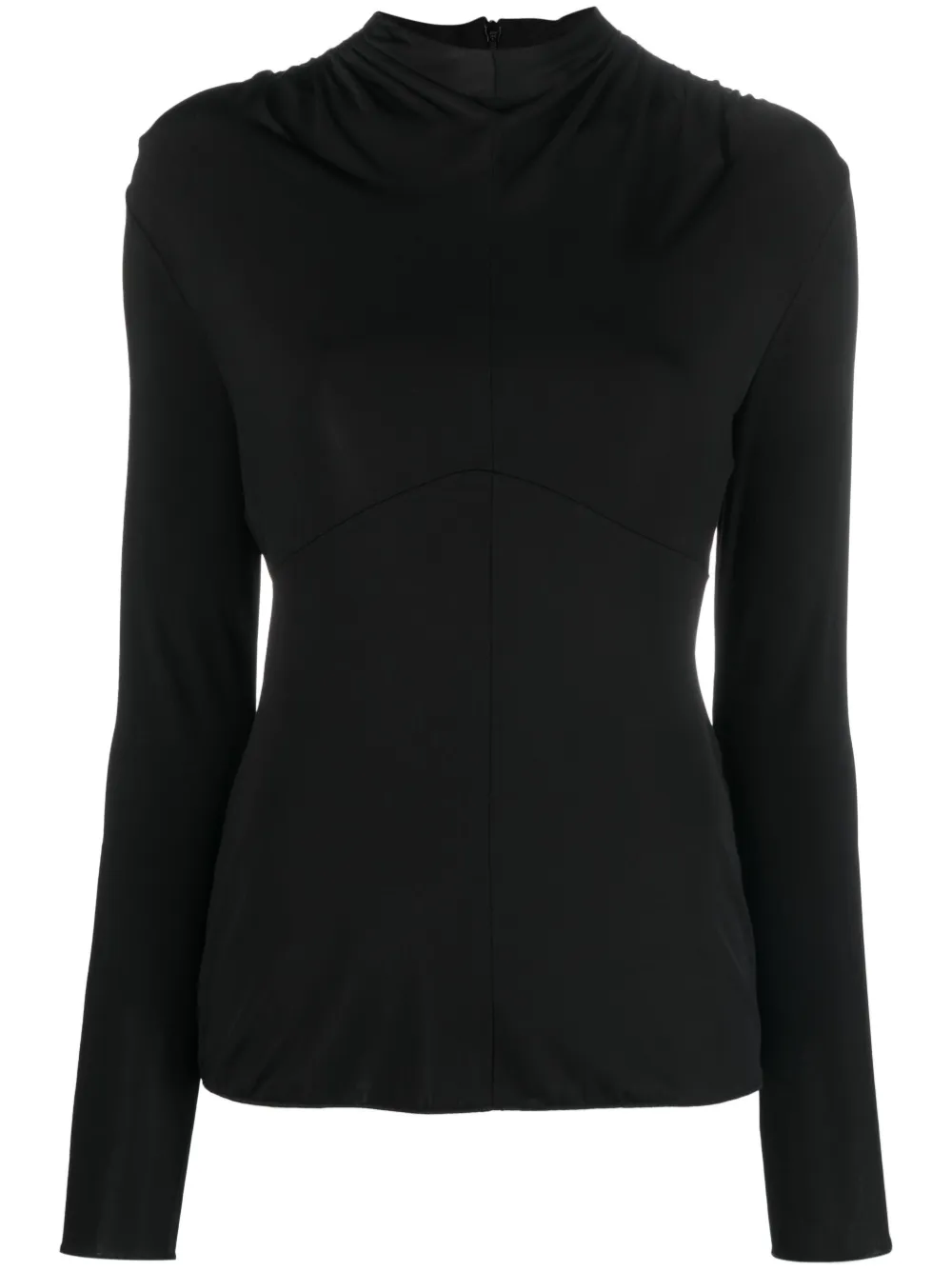 Jil Sander Round-neck Long-sleeve Top In Black