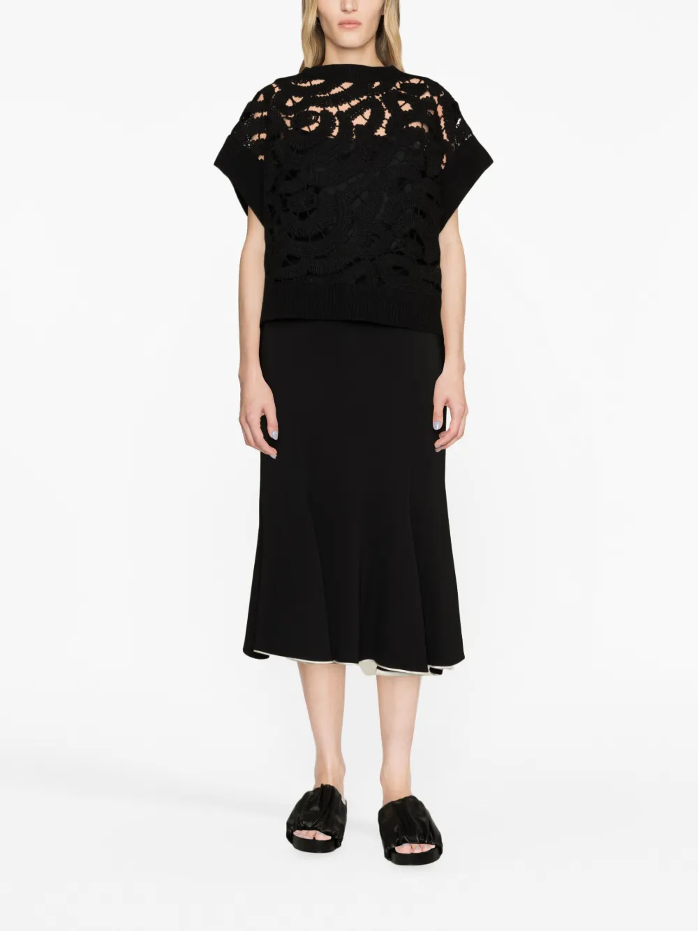 Fabiana Filippi short-sleeve knit top - Zwart