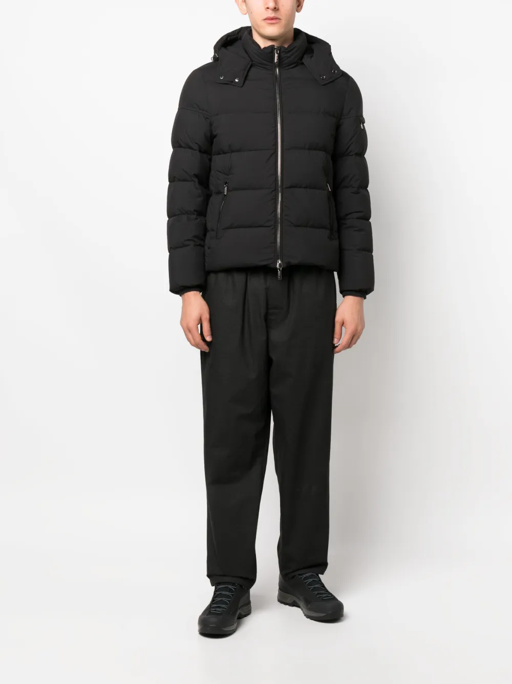 Moorer long sleeve padded jacket - Zwart