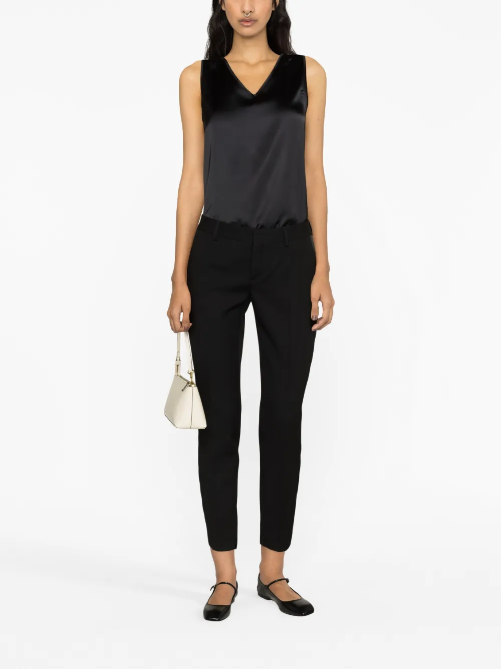 Fabiana Filippi V-neck sleeveless top - Zwart