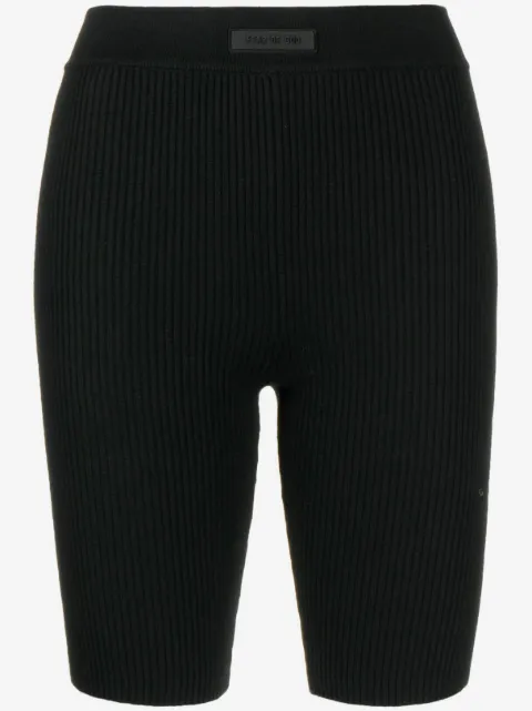 FEAR OF GOD ESSENTIALS logo-patch ribbed biker shorts