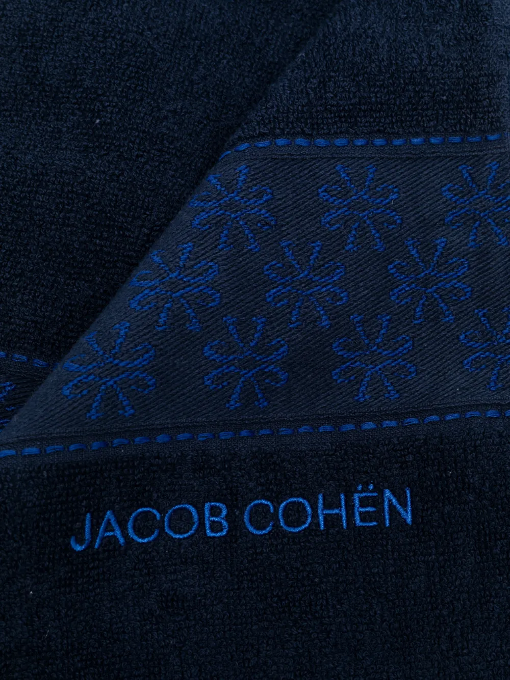 Jacob Cohën Strandlaken met geborduurd logo - Blauw