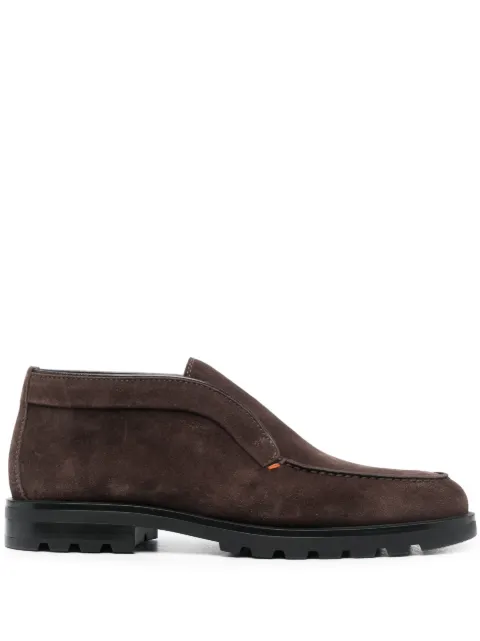 Santoni mocasines de gamuza con puntera de almendra