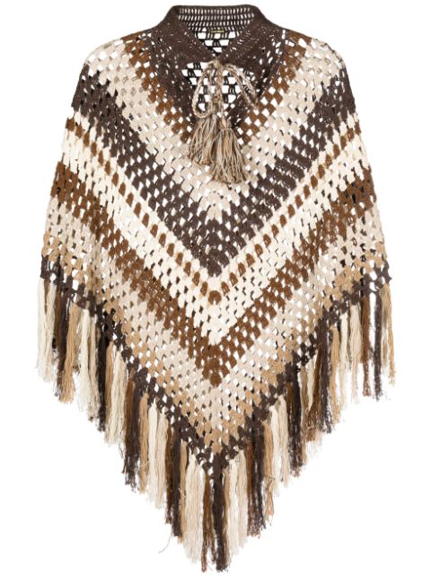 Dodo Bar Or - chevron crochet-knit poncho