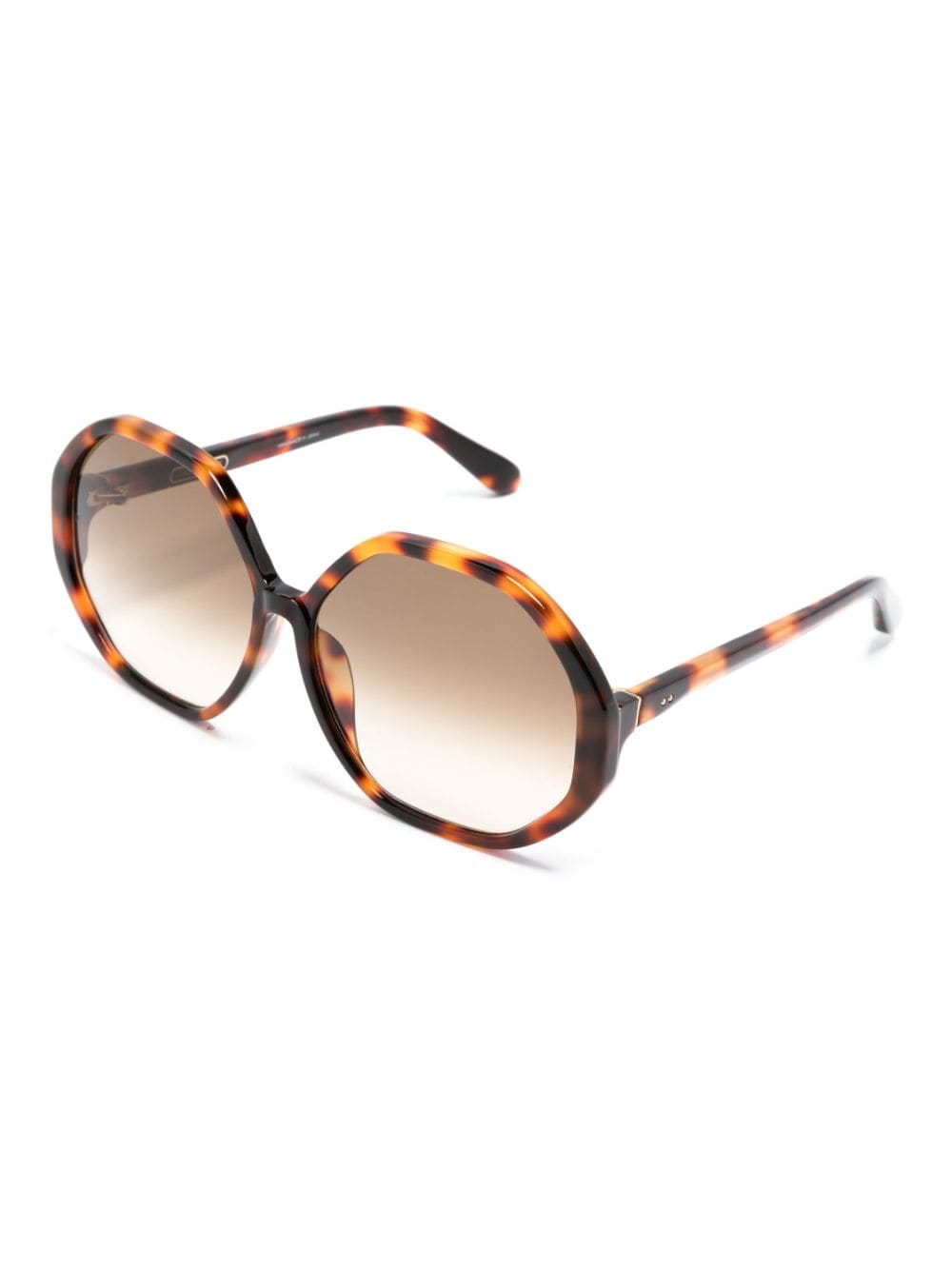 Image 2 of Linda Farrow Paloma tortoiseshell-effect hexagonal-frame sunglasses