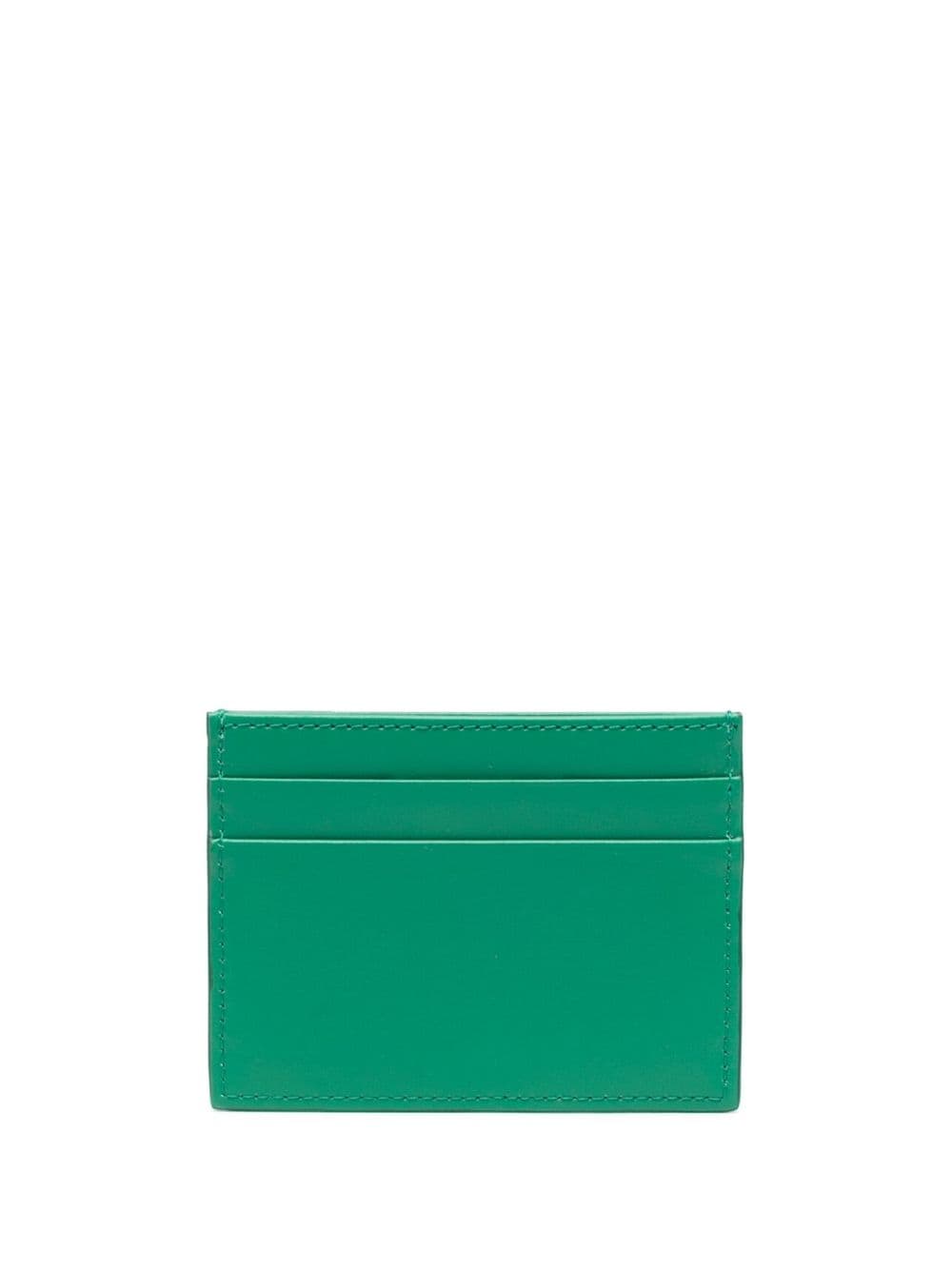 Shop Dolce & Gabbana Logo-print Leather Cardholder In Grün