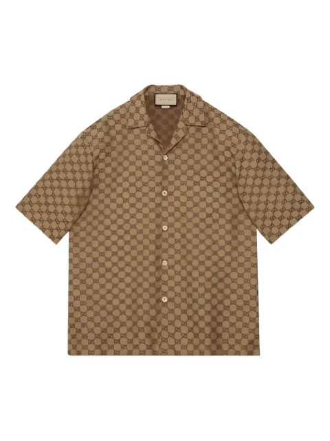 Gucci Camisa GG de linho mangas curtas