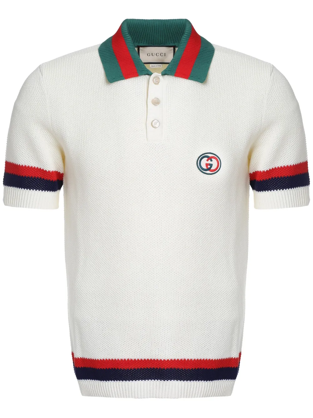 Gucci Playera Tipo Polo Tejida Web Blanco FARFETCH DO