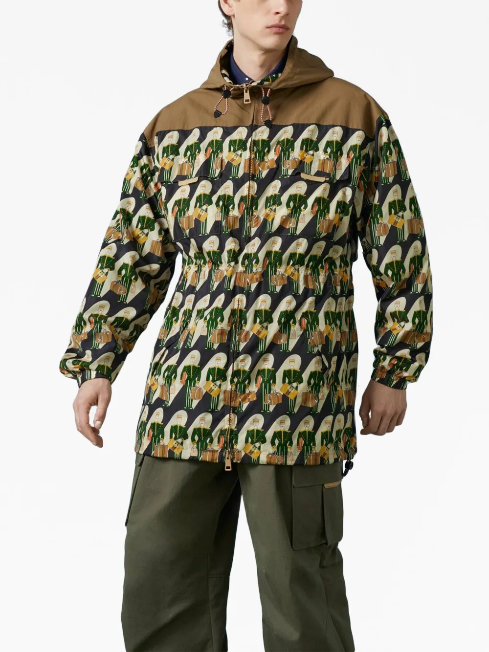 Gucci Porter-print Zip-up Jacket In Black