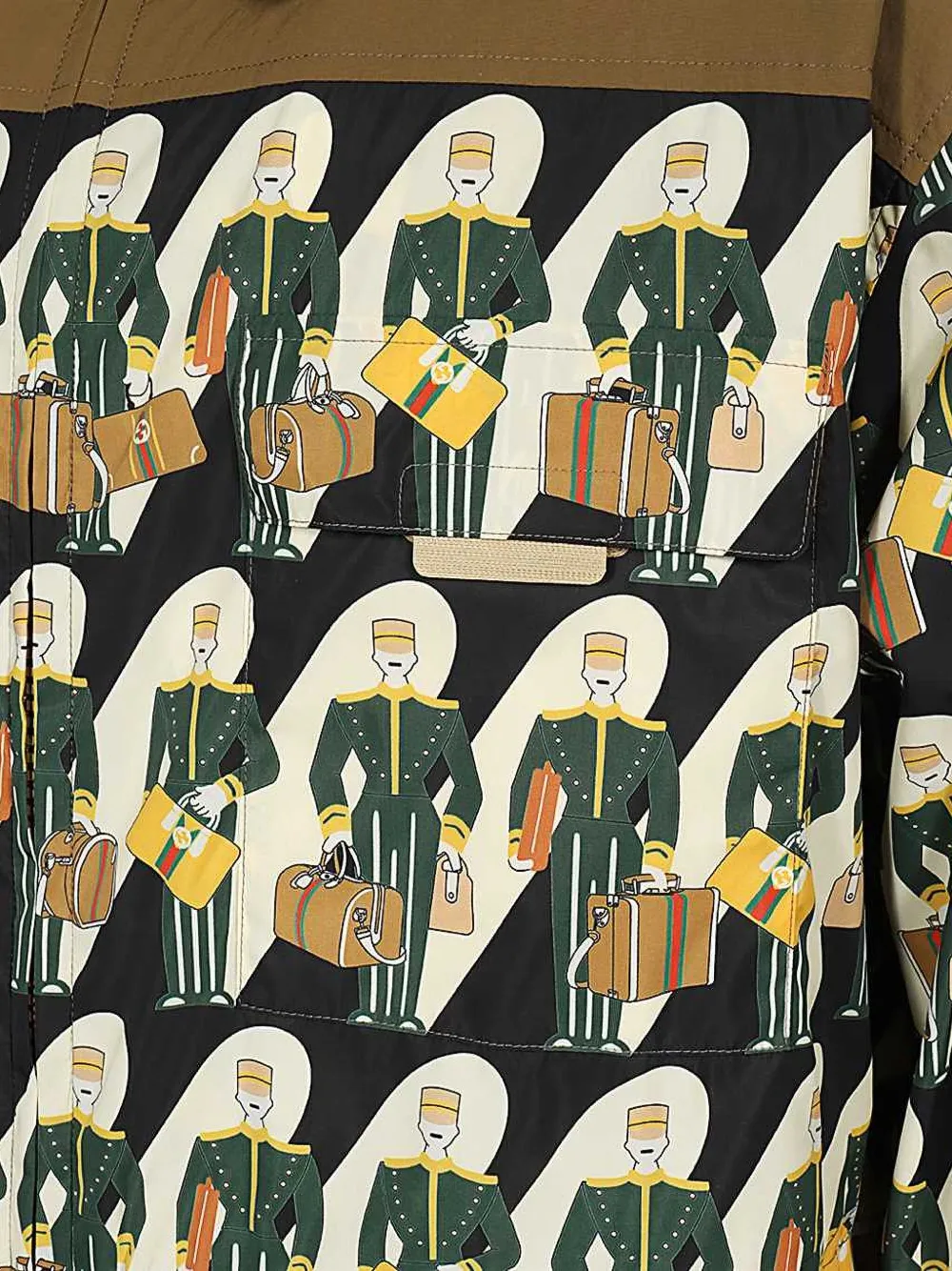  Gucci Porter-print Zip-up Jacket - Black 