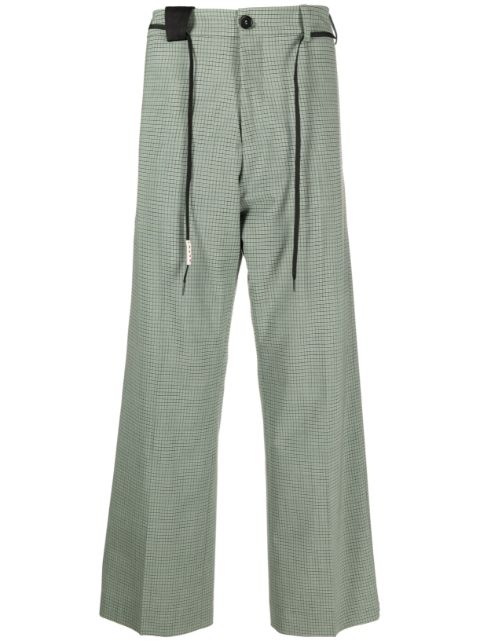 Marni check-pattern wide-leg trousers Men