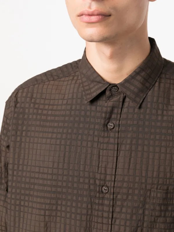 White Mountaineering checked- Jacquard long-sleeve Shirt | Brown 