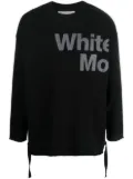 White Mountaineering logo-print draped-strap sweatshirt - Black