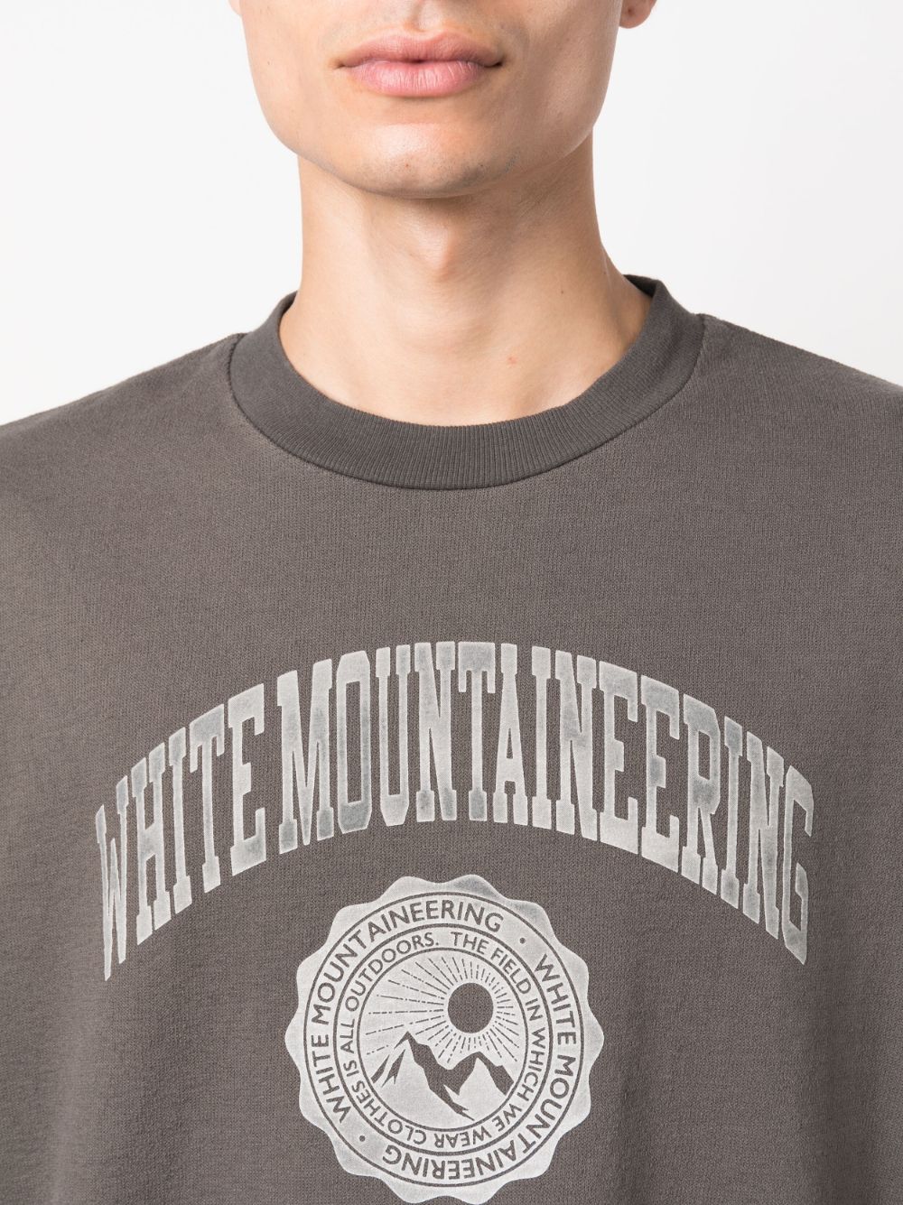 Shop White Mountaineering Logo-print Draped-strap Sweatshirt In Grey