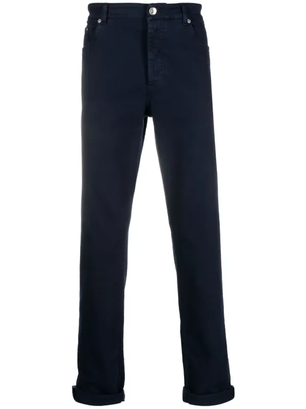 【BRUNELLO CUCINELLI】ミッドライズ ストレートジーンズ Brunello Cucinelli モニリチェーン ミッドライズ ストレート