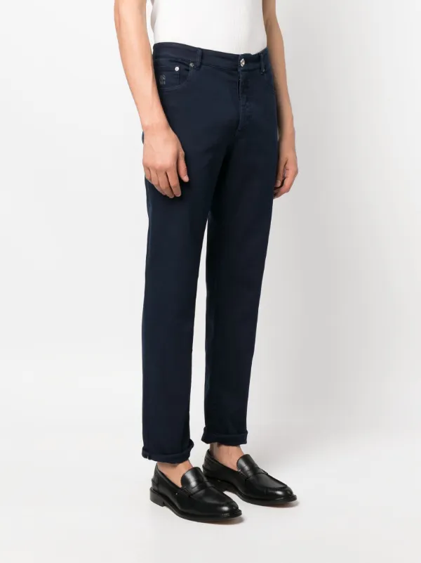 【BRUNELLO CUCINELLI】ミッドライズ ストレートジーンズ Brunello Cucinelli ミッドライズ ストレートジーンズ | ブルー