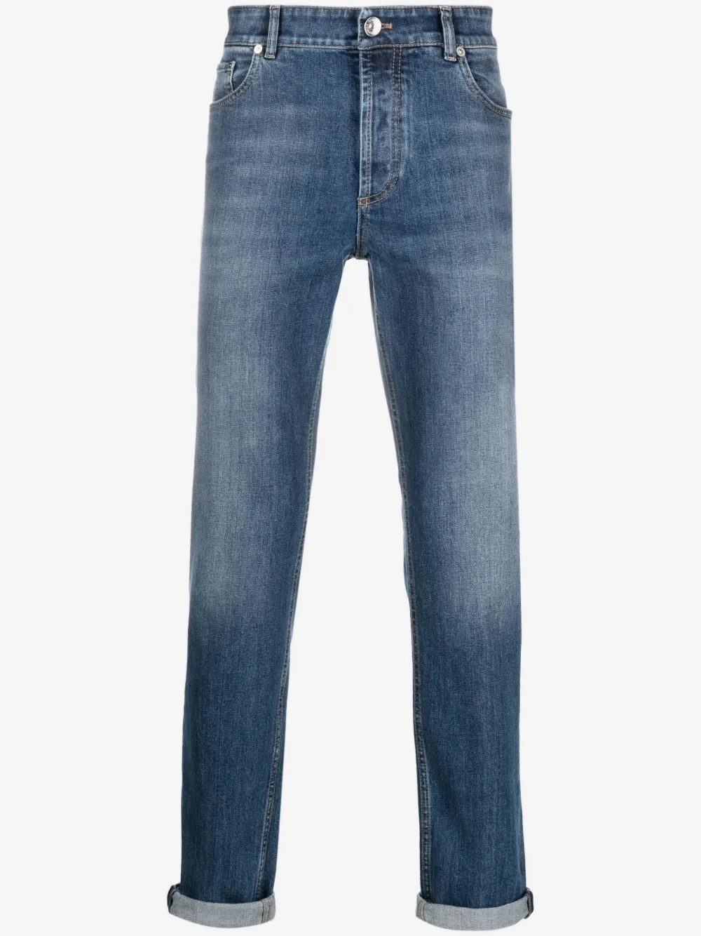 Brunello Cucinelli mid-rise cotton jeans | Blue | Image 1