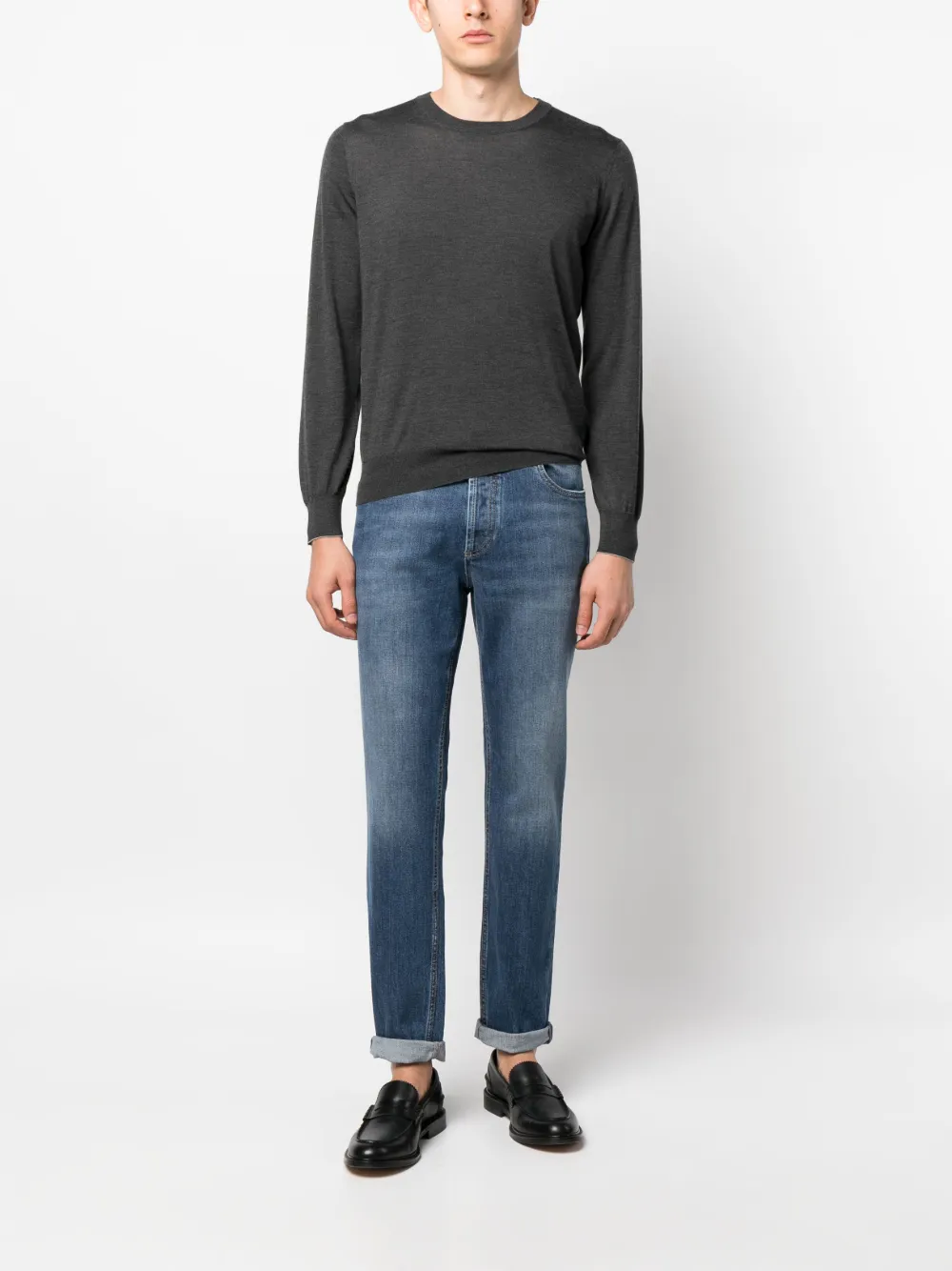 Brunello Cucinelli mid-rise cotton jeans - Blauw