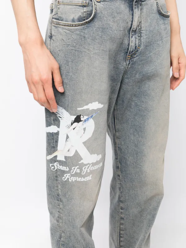 Represent Storms In Heaven Cotton Jeans | Blue | FARFETCH CA