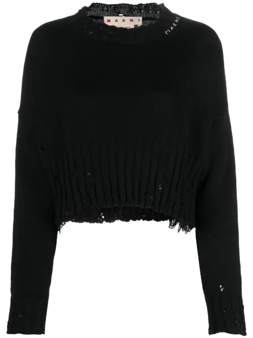 Pull crop à effet usé - Marni - Modalova