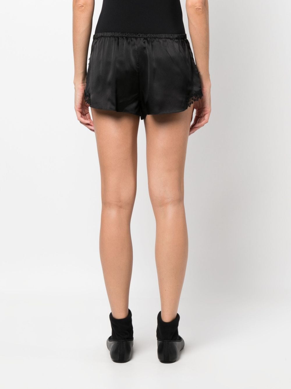 Shop Dorothee Schumacher Sense Of Shine Silk Shorts In Black