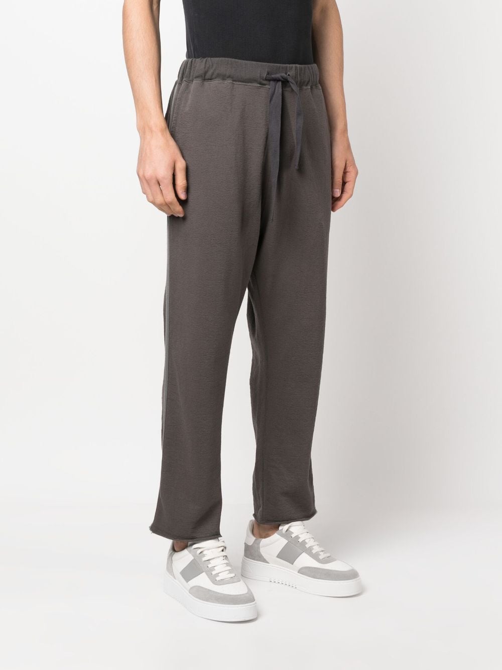 Shop White Mountaineering Drawstring Cotton Track Pants In Grey