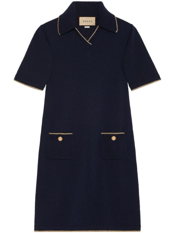 Gucci Knitted Cotton Polo Dress Farfetch