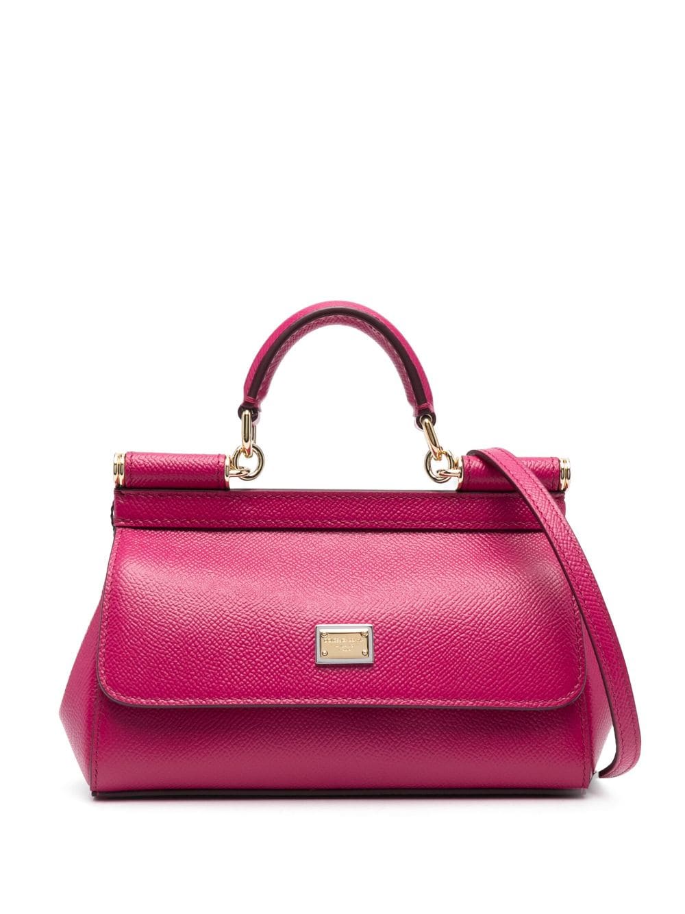 Shop Dolce & Gabbana Small Sicily Leather Shoulder Bag In Pink
