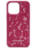 Dolce & Gabbana floral lace iPhone 14 Pro Max case - Pink