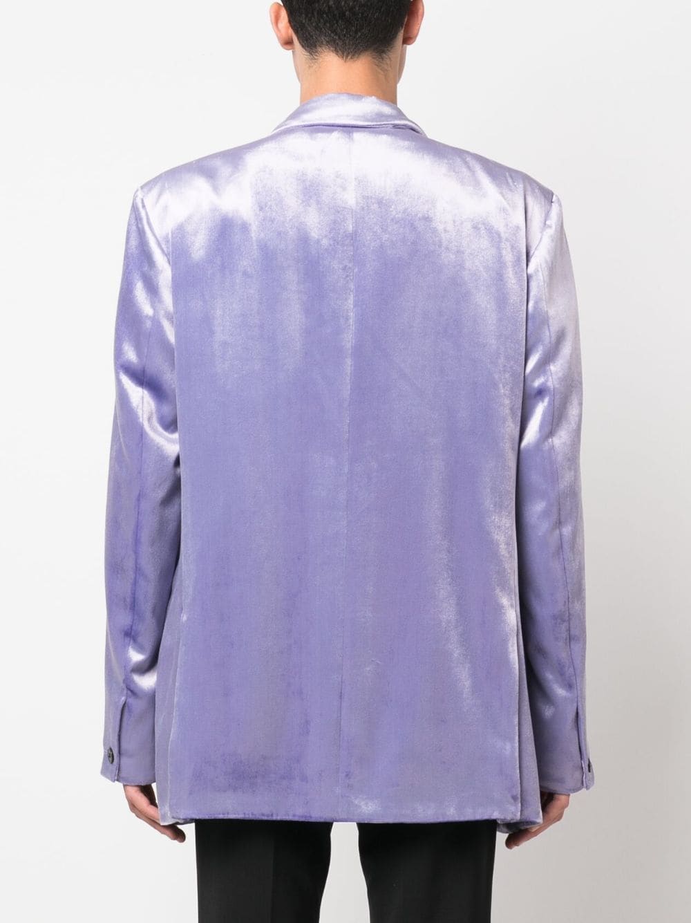 Shop Marni Single-breasted Velvet Blazer In Purple