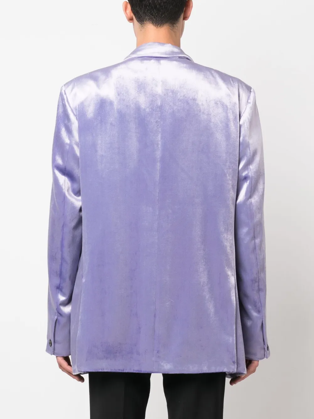 Shop Marni Single-breasted Velvet Blazer In Purple