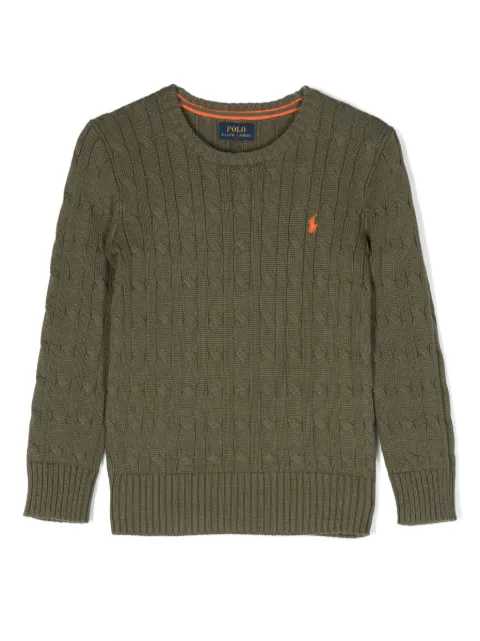 POLO RALPH LAUREN KIDS Pony-motif cable-knit jumper