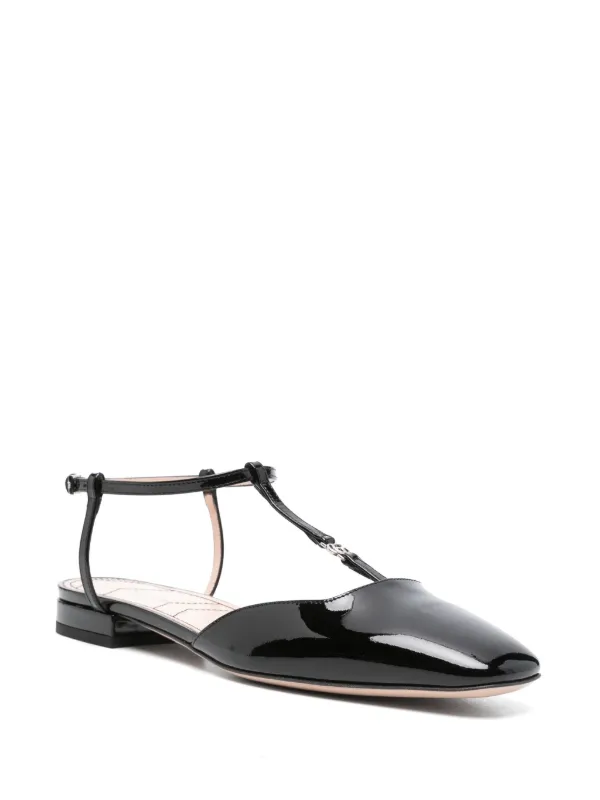 【GUCCI 】Petite GG Strap Patent Ballerina Flats BLACK GUCCI 】Petite GG Strap Patent Ballerina Flats BLACK
