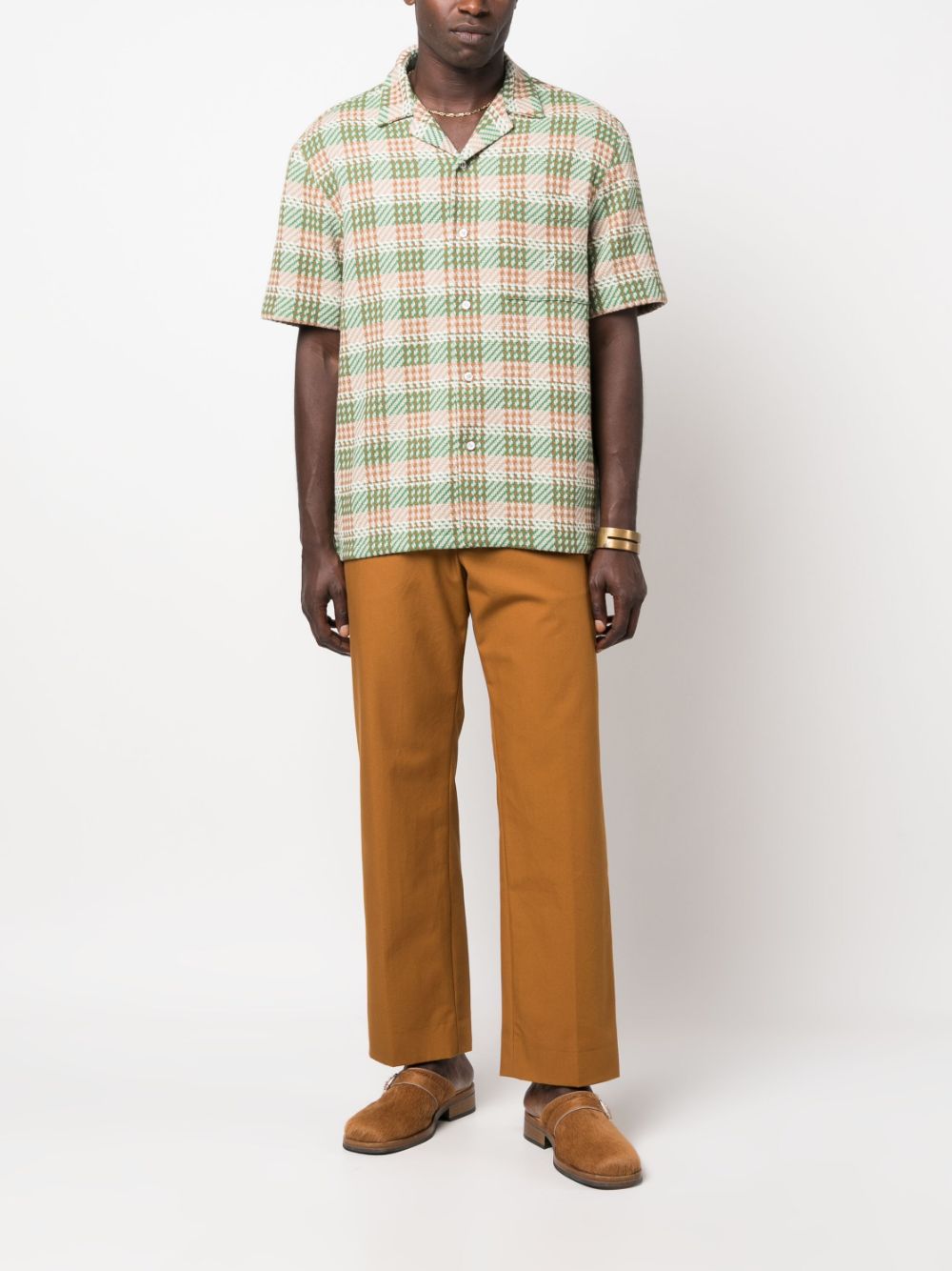 Drôle De Monsieur Fantaisie plaid-check cotton shirt - Groen