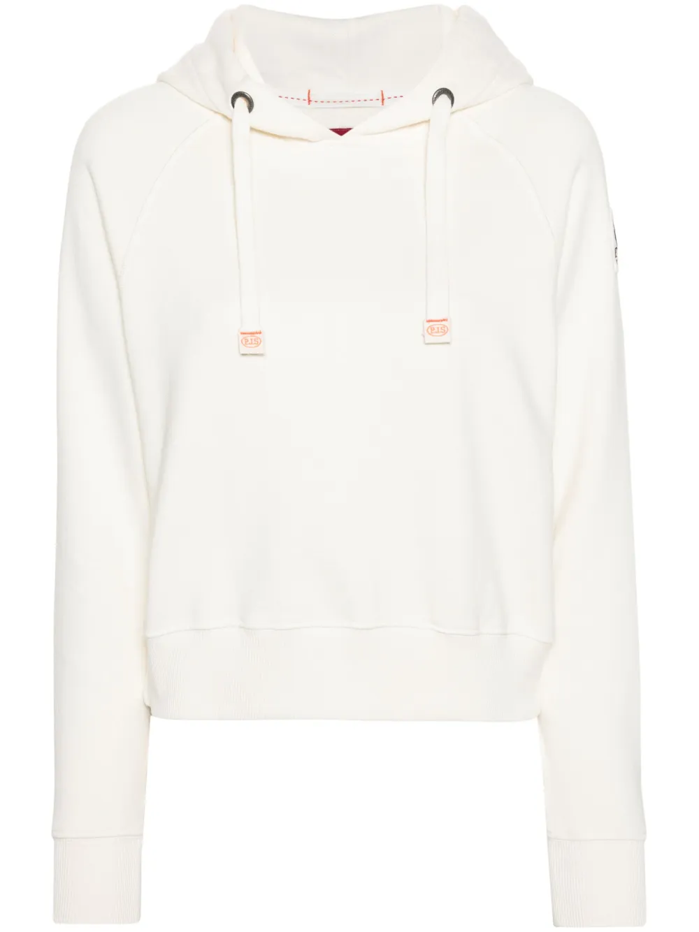 Parajumpers Logo-appliqué Cropped Hoodie In White