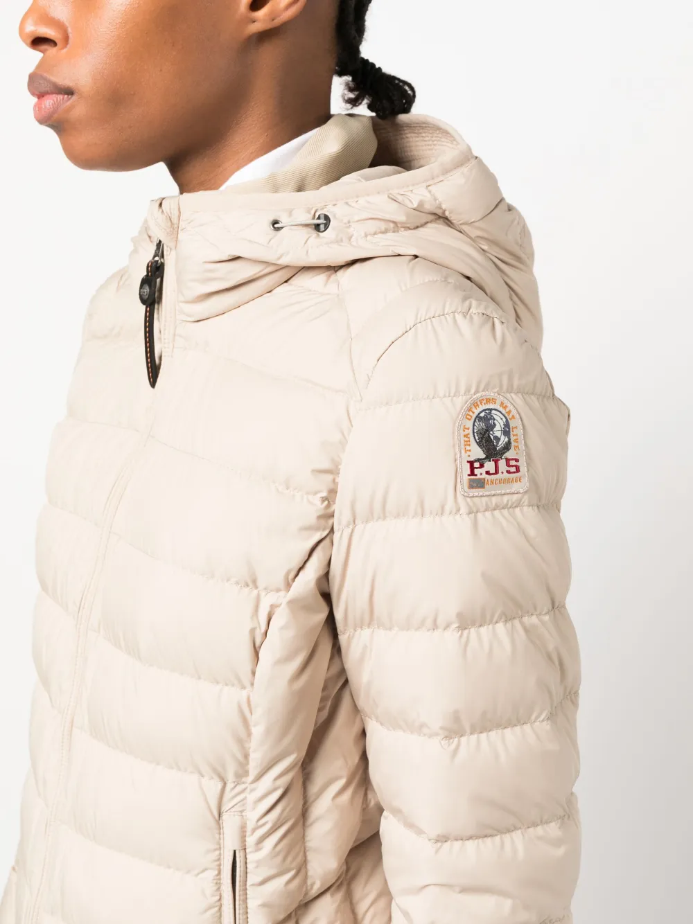 Shop Parajumpers Geena Hooded Quilted Jacket In Neutrals