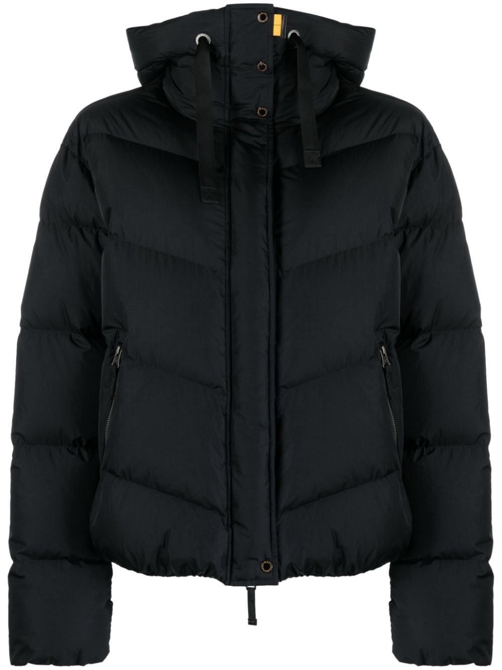 Parajumpers logo-patch hooded puffer jacket - Black