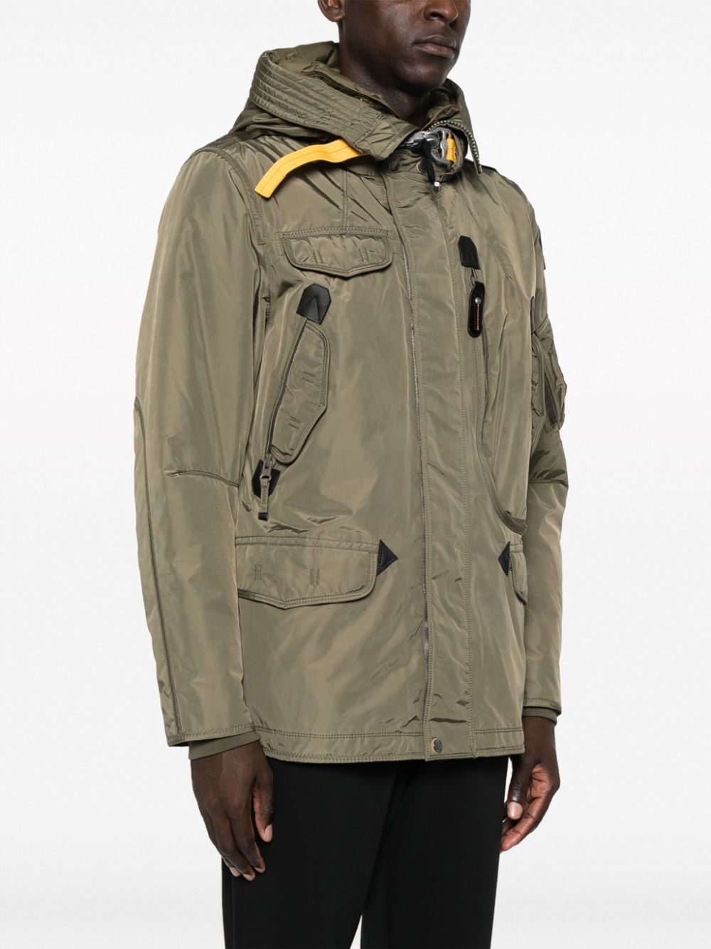 Shop Parajumpers Military Hooded Jacket In Green