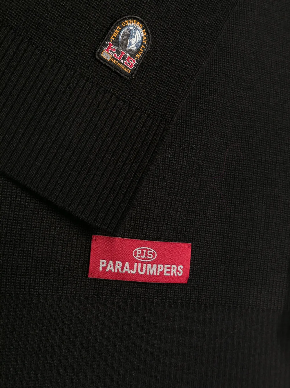 Parajumpers logo-patch knitted scarf - Zwart