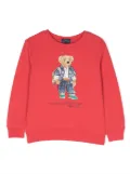 POLO RALPH LAUREN KIDS Polo Bear-print long-sleeved sweatshirt - Red