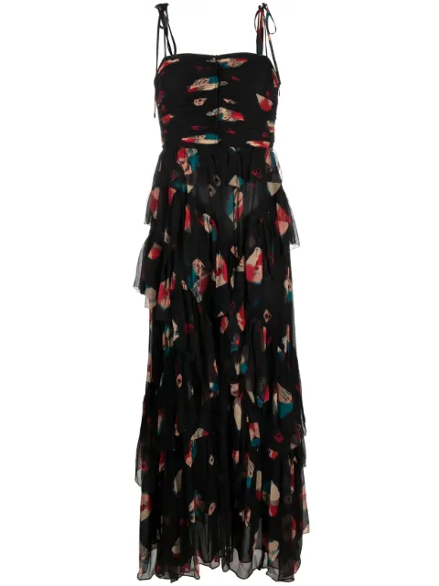 Ulla Johnson Aveline printed ruffled silk dress