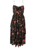 Ulla Johnson Renata Obsidian-print silk dress - Black